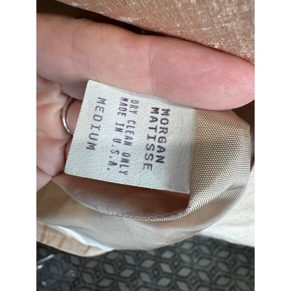 Vintage Morgan Matisse Blazer M Silk Shantung Look Embellished Collar Cuffs - Picture 7 of 11